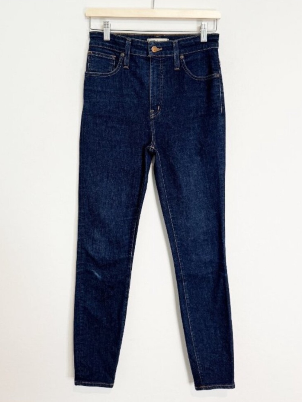 Madewell Denim Curvy High Rise Skinny Jeans Stretch Casual Dark Wash Preppy 27